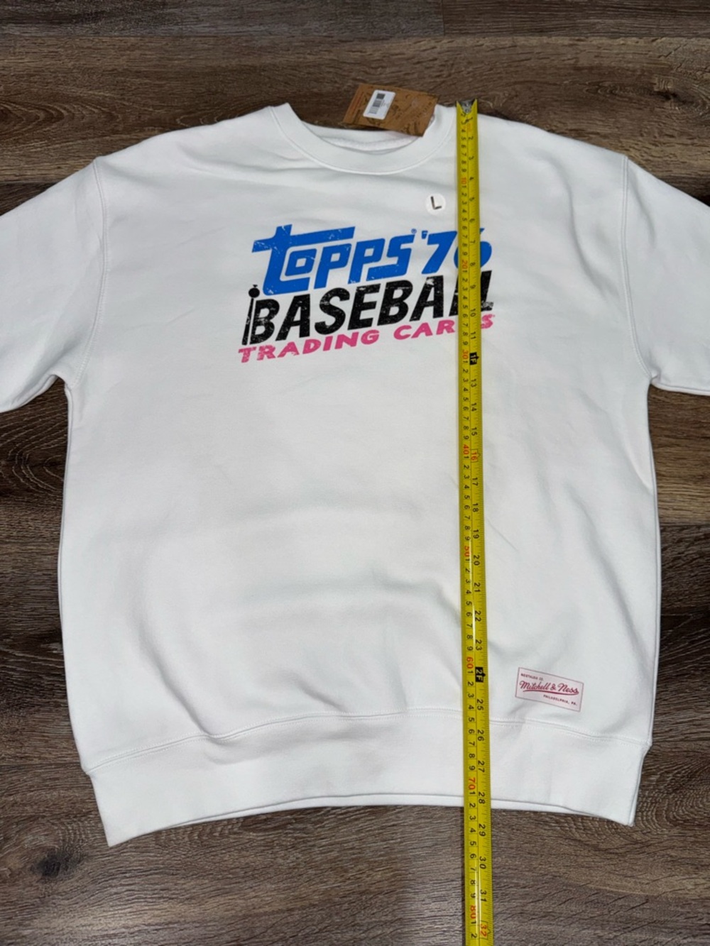 NWT⚾️Topps Heritage White Baseball 76 Trading Cards Crewneck Size L - Picture 13 of 14